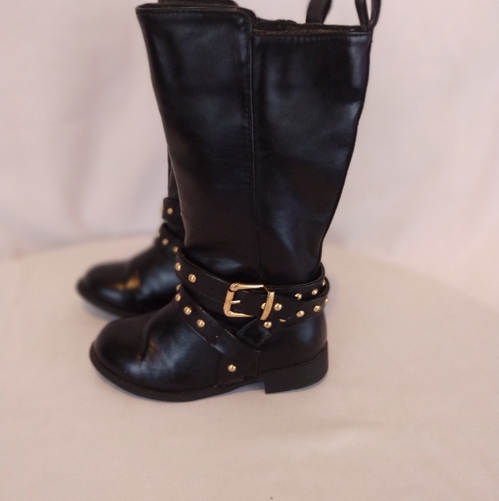 Piper Black Studded Riding Boot - Picture 8 of 14